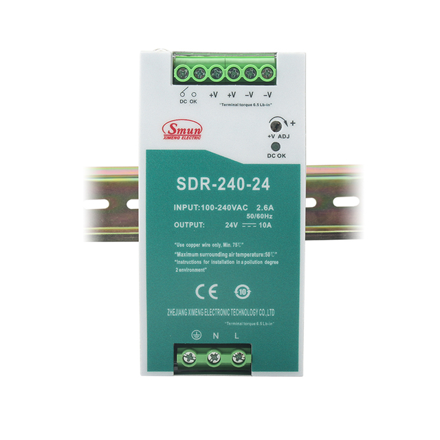 SDR-240 240W 얇은 DIN 레일 전원 공급 장치