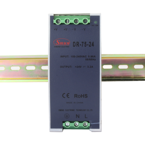DR-75-24 75W 24VDC Din 레일 장착 산업용 전원 공급 장치