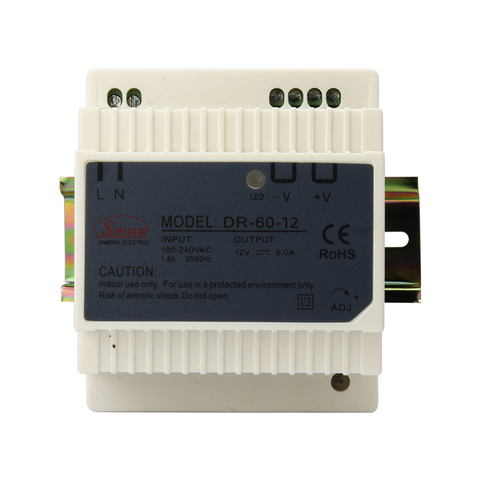 산업 자동화를 위한 DR-60-12 60W 12VDC 5A 소음 가로장 전원 공급 장치