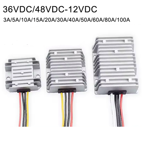 전기 자동차용 36V/48V~12V 3A~100A 스텝다운 벅 DC DC 전원 공급 장치 컨버터