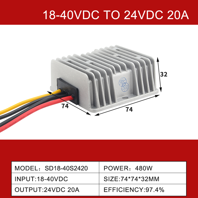 9~40V~24V 2~30A 단일 출력 비절연 DC-DC 부스트 벅 자동차 컨버터