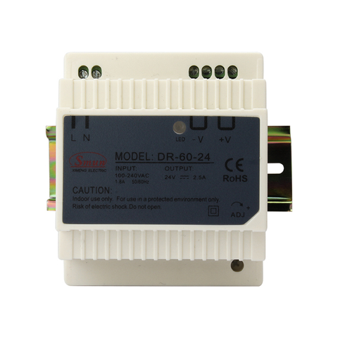 산업 자동화를 위한 DR-60-24 60W 24VDC 2.5A 소음 가로장 전원 공급 장치