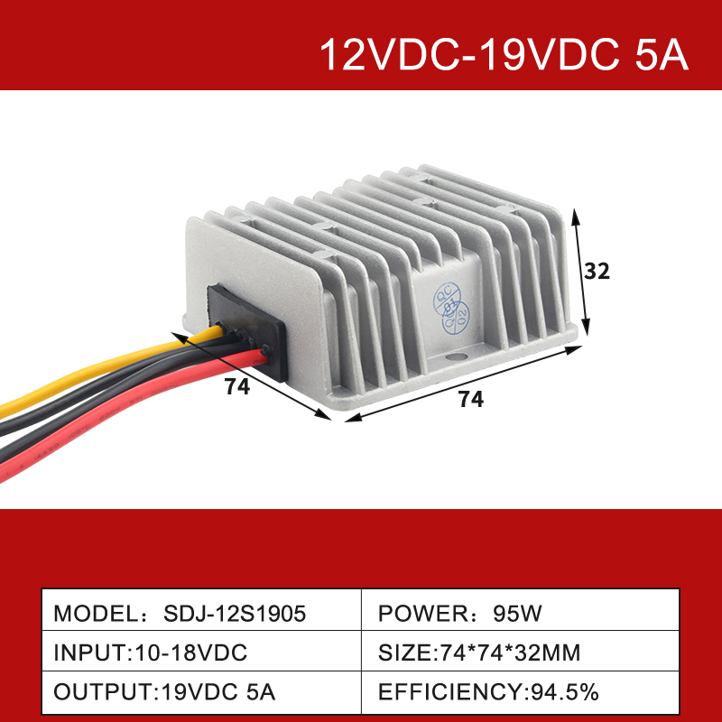 12V~19VDC 3A~30A 비절연 IP68 고효율 방수 DC-DC 컨버터 