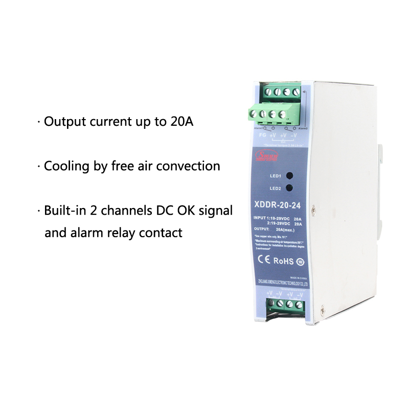 XDDR-20/DRDN-20 20A Din 레일 유형 이중화 모듈 12V/24V/48V 지원 1+1 및 N+1 이중화 시스템
