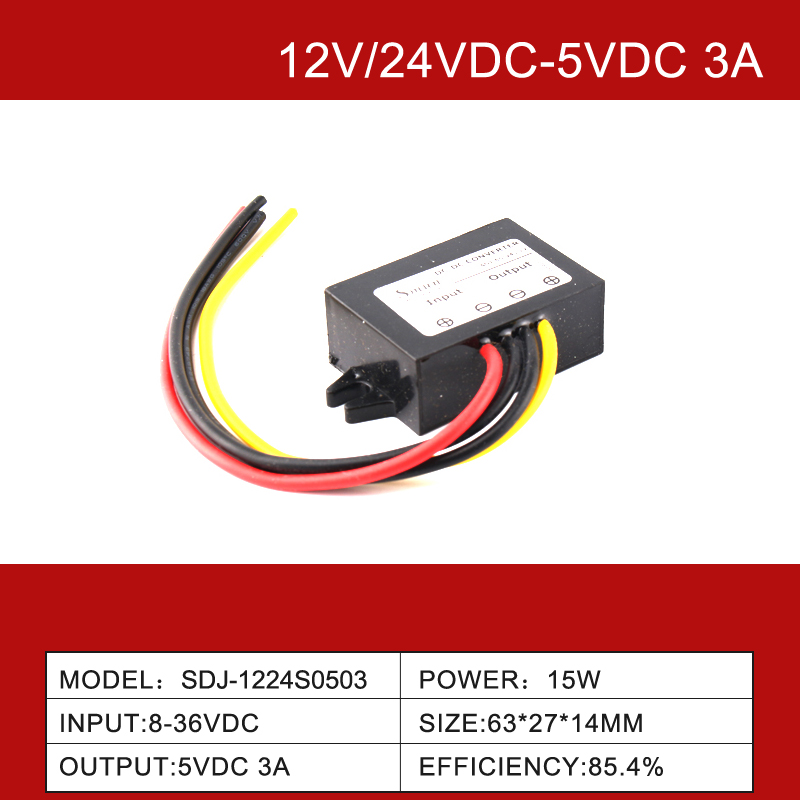 12V/24VDC~5VDC 3A~60A 비절연 방수 IP68 벅 DC-DC 컨버터 