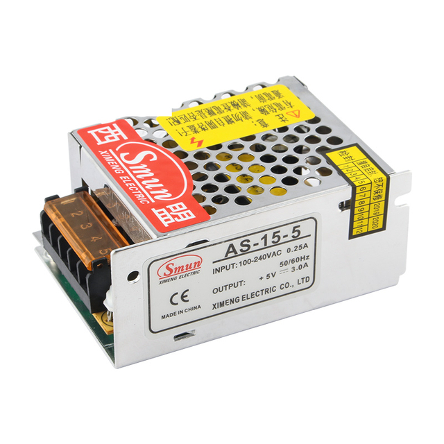 AS-15-5 15W 5VDC 3A 미니 크기 스위칭 전원 공급 장치